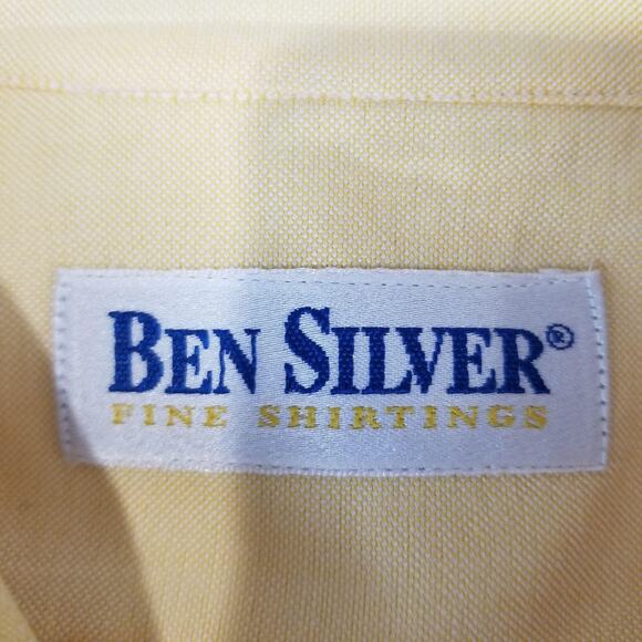 Ben Silver Shirt Mens 17-36 Button Down Long Sleeve Made USA Pocket Dress Shirt - Picture 4 of 9